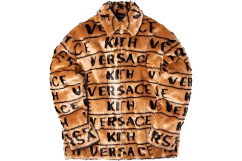 kith x versace fur coaches jacket|KITH X VERSACE .